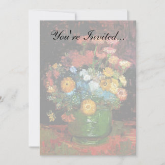 Invitación Vincent Van Gogh - Jarrón con Zinnias Arte Fino