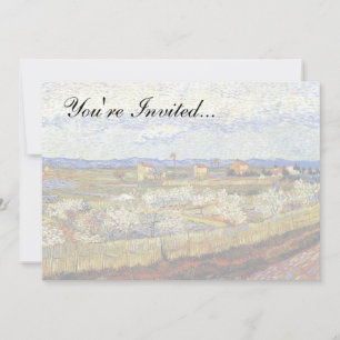 Invitación Vincent Van Gogh - La Crau Con Árboles De Peach