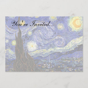 Invitación Vincent Van Gogh - La Noche Estrellada Arte Fino