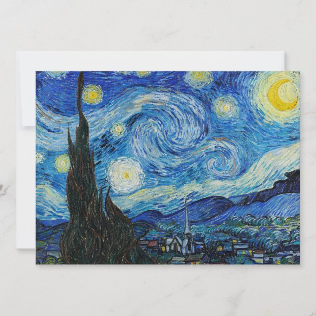 Invitación Vincent Van Gogh La Noche Starry (Anverso)