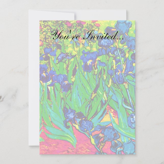 Invitación Vincent Van Gogh - Lirios - Amante de las Flores A (Anverso)