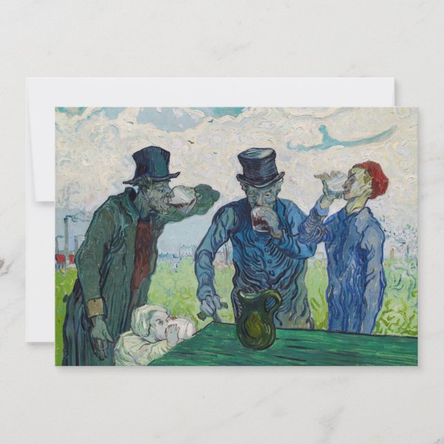 Invitación Vincent van Gogh - Los bebedores, después de Daumi (Anverso)