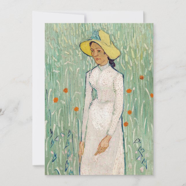 Invitación Vincent van Gogh - Muchacha de Blanco (Anverso)