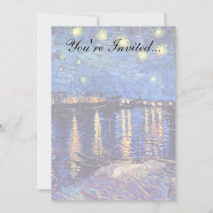 Invitación Vincent Van Gogh - Noche estrellada sobre el Ródan