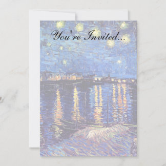 Invitación Vincent Van Gogh - Noche estrellada sobre el Ródan
