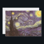 Invitación Vincent van Gogh - Noche Starry<br><div class="desc">Noche estrellada (1889) de Vincent van Gogh es una pintura vintage de la naturaleza del paisaje artístico de arte fino. Vista de una ciudad en un valle por la noche con nubes girando, las estrellas brillando y una hermosa luna dorada de media luna amarilla. Se pintó durante el día desde...</div>