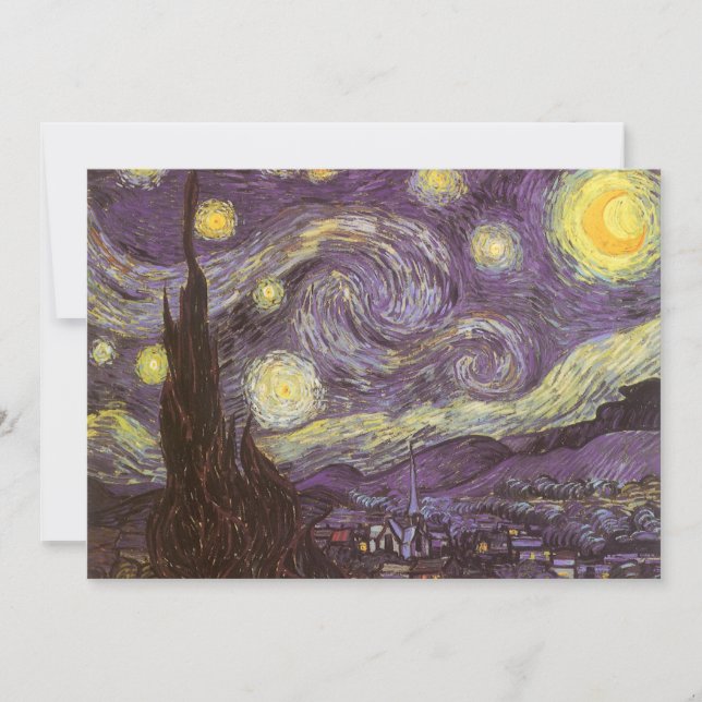 Invitación Vincent van Gogh - Noche Starry (Anverso)