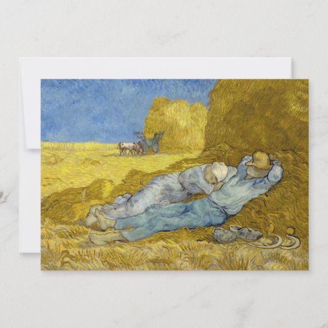 Invitación Vincent Van Gogh - Noon, Descanse del trabajo / Si (Anverso)