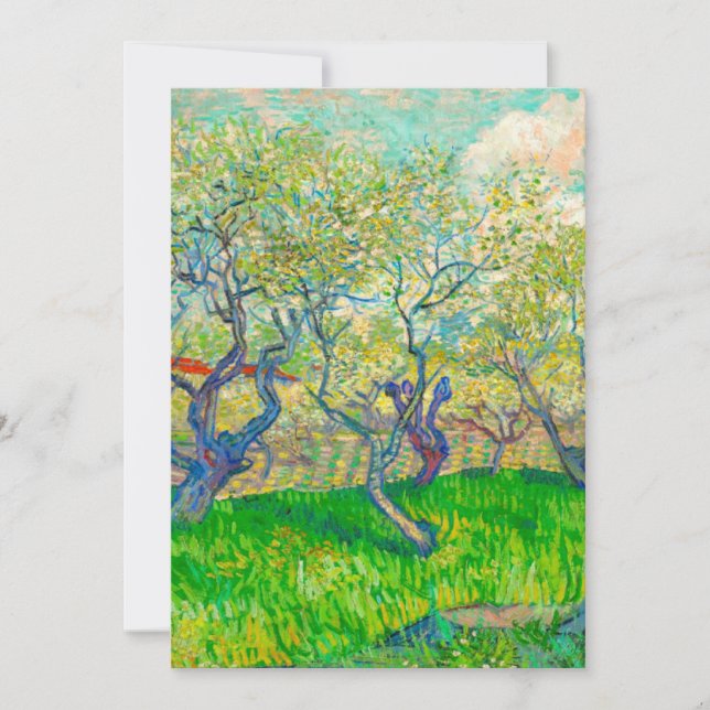 Invitación Vincent van Gogh Orchard en Blossom (Anverso)
