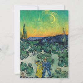 Invitación Vincent van Gogh - Paisaje iluminado por luna con