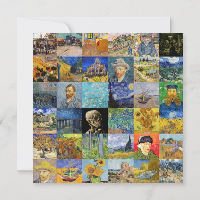 Invitación Vincent van Gogh - Piquetas maestras del mosaico (Anverso)