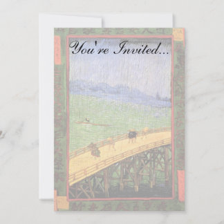 Invitación Vincent Van Gogh - Puente bajo la lluvia Arte Japo