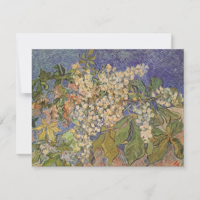 Invitación Vincent van Gogh - Ramas de castaño en flor (Anverso)