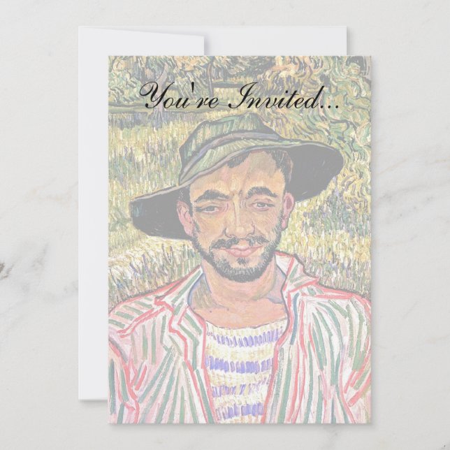 Invitación Vincent Van Gogh - Retrato De Un Joven Campesino (Anverso)