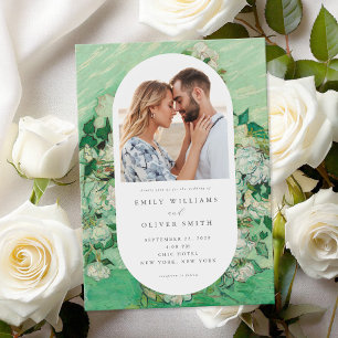 Invitación Vincent Van Gogh Rosas Boda de fotografía floral