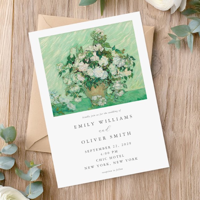Invitación Vincent Van Gogh Rosas Boda Floral (Subido por el creador)