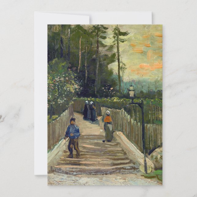 Invitación Vincent van Gogh - Sendero inclinado en Montmartre (Anverso)