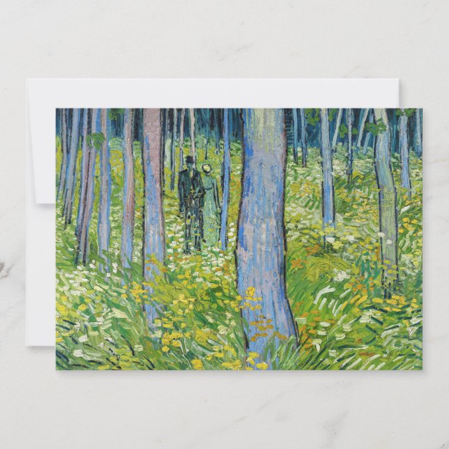 Invitación Vincent van Gogh - Sotobosque con dos figuras (Anverso)