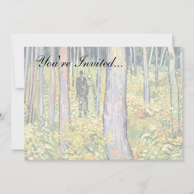 Invitación Vincent Van Gogh - Sotobosque con dos figuras (Anverso)