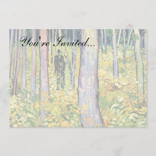 Invitación Vincent Van Gogh - Sotobosque con dos figuras