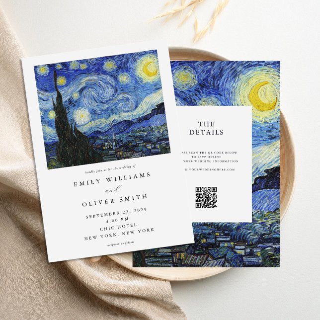 Invitación Vincent Van Gogh Starry Night All in One Boda (Subido por el creador)