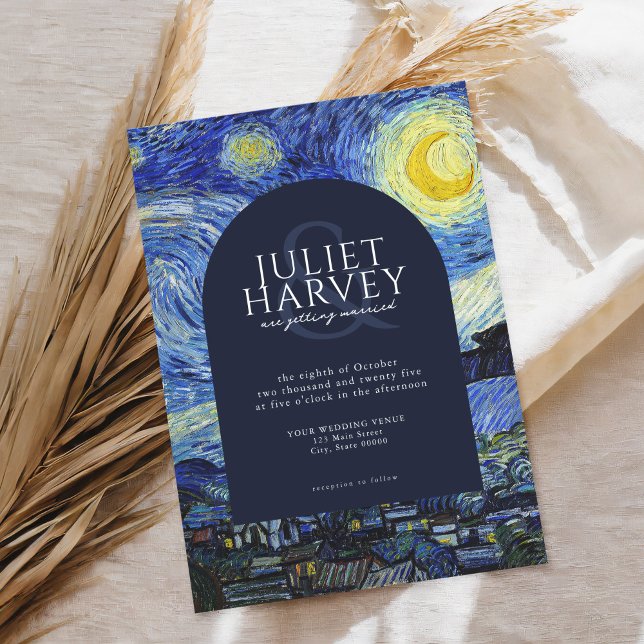 Invitación Vincent Van Gogh Starry Night Boda (Subido por el creador)