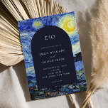 Invitación Vincent Van Gogh Starry Night Boda<br><div class="desc">Elegante invitación de boda moderna con pintura nocturna Vincent Van Gogh Starry</div>