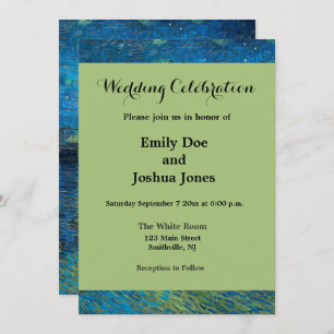 Invitación Vincent Van Gogh Starry Night Over the Rhone