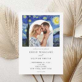 Invitación Vincent Van Gogh Starry Night Photo Boda