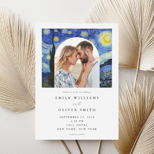 Invitación Vincent Van Gogh Starry Night Photo Boda