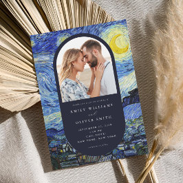 Invitación Vincent Van Gogh Starry Night Photo Boda