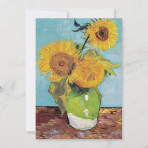 Invitación Vincent Van Gogh - Tres Girasoles en un Jarrón