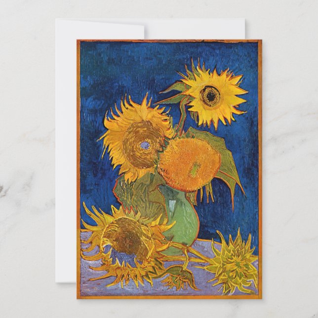 Invitación Vincent van Gogh - Vase con cinco girasoles (Anverso)