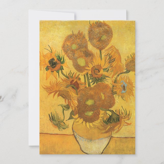 Invitación Vincent van Gogh - Vase con quince girasoles (Anverso)