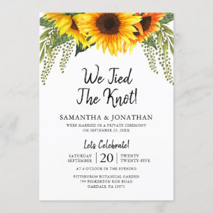 Invitación Vinculamos La Celebración Del Boda Knot Sunflowers