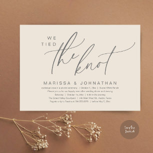 Invitación Vinculamos La Cena De Elopement Romántico Boda Kno