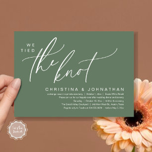 Invitación Vinculamos La Cena De Elopement Romántico Boda Kno