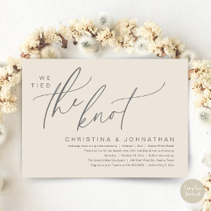 Invitación Vinculamos La Cena De Elopement Romántico Boda Kno