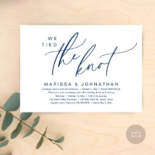 Invitación Vinculamos La Cena De Elopement Romántico Boda Kno