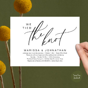 Invitación Vinculamos La Cena De Elopement Romántico Boda Kno