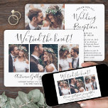 Invitación Vinculamos la recepción de bodas de nudo con el Co<br><div class="desc">Invite a la familia y amigos a una recepción de bodas simplemente elegante con esta moderna y elegante invitación de collage de fotos "nos atamos el nudo". Toda la redacción es simple de personalizar para cualquier celebración de recepción solamente, incluyendo un fiesta post-salida, ceremonia de renovación de voto, boda secuela,...</div>