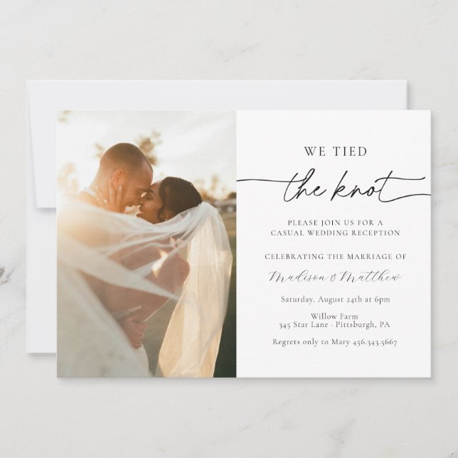 Invitación Vinculamos la recepción de la boda del Elopement K (Anverso)