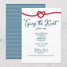 Invitación Vinculando al Boda Náutico de la Moda del nudo