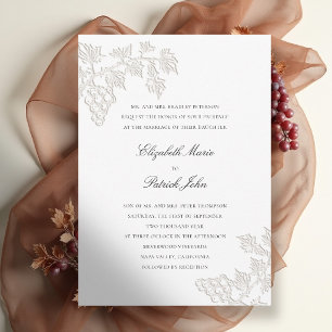 Invitación Viñedo de Otoño Clásico Moderno Bodega Boda Perla