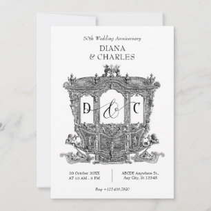 Invitación Viñeta aniversario del boda real de Carriage