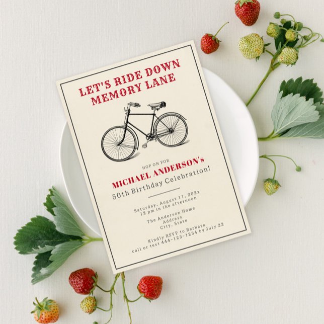 Invitación Viñeta de Bicicleta 50 cumpleaños (Subido por el creador)