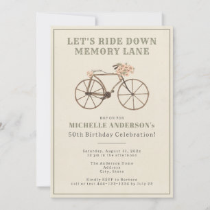Invitación Viñeta de Bicicleta 50 cumpleaños