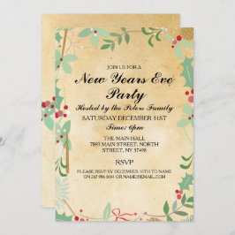 Invitación Viñeta de invierno Vieja Año Nuevo Invitado