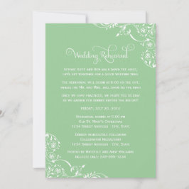 Invitación Viñeta de Mint Scrolls Boda Ensayo y cena