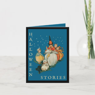 Invitación Viñeta Halloween Storytime Pequeña Bruja Gato Negr